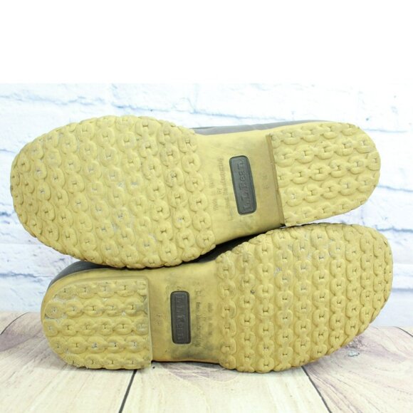 LL Bean Brown Leather 8" Lace Up Round Toe Unlined Ankle Duck Boots Size 8 M - Picture 10 of 10